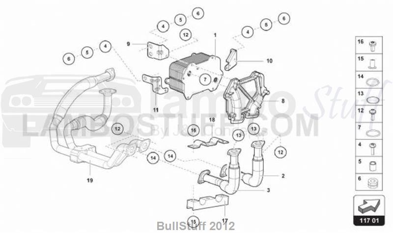 2016 Lamborghini AVENTADOR SV LP750-4 COUPE USA OIL COOLER (117.01.00)